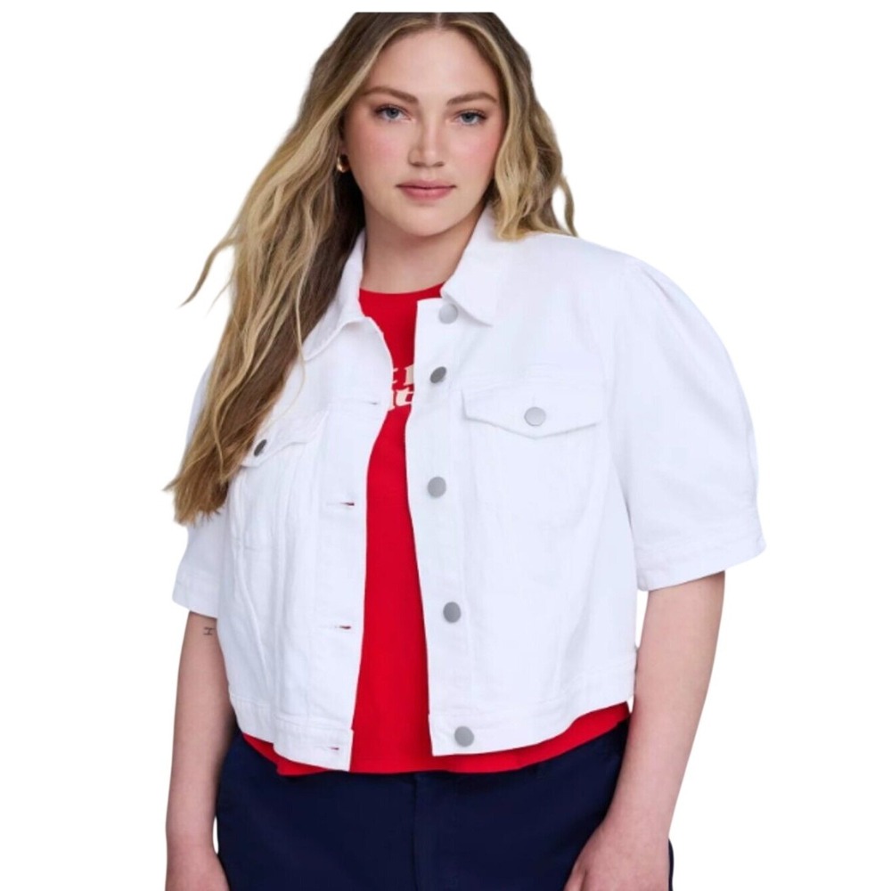 Torrid Women's Belle Isle Short Puff Sleeve Jean Jacket‎ Size Torrid 2, US 2X